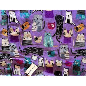 Gems Bijoux cat themed scarf purple graphic